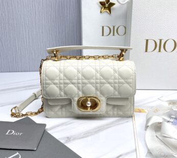 Small Dior Jolie Top Handle Bag Latte Cannage Calfskin