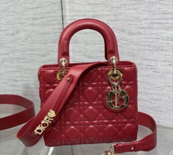 Small Dioriviera Lady Dior My ABCDior Bag Coral Cannage Lambskin