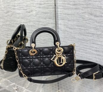 Small Lady D-Joy Bag Black Cannage Lambskin