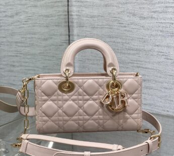 Small Lady D-Joy Bag Pale Pink Cannage Lambskin