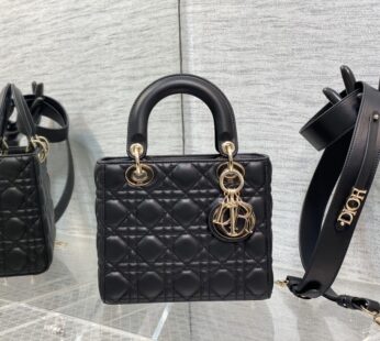 Small Lady Dior Bag Black Cannage Lambskin