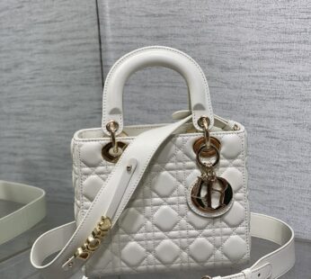 Small Lady Dior My ABCDior Bag Latte Cannage Lambskin