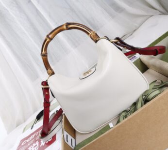 Diana Small Shoulder Bag White Leather