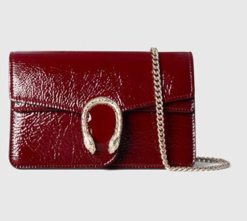 Dionysus Super Mini Bag Gucci Rosso Ancora Red Patent Leather