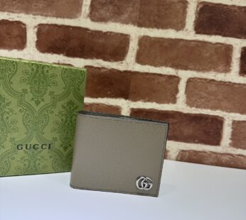 GG Marmont Bi-Fold Wallet Grey Leather