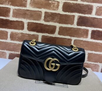 GG Marmont Small Shoulder Bag Black Leather