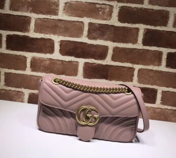 GG Marmont Small Shoulder Bag Dusty Pink Leather