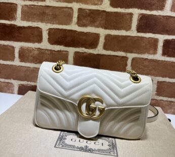 GG Marmont Small Shoulder Bag White Matelassé Leather