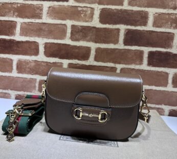 Horsebit 1955 Mini Shoulder Bag Brown Leather