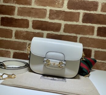 Horsebit 1955 Mini Shoulder Bag White Leather