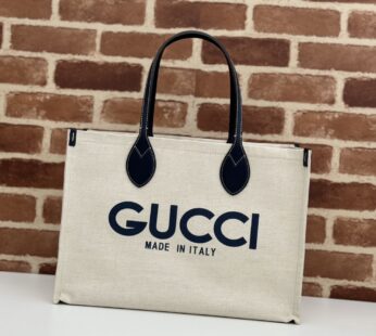 Medium Tote Bag With Gucci Print