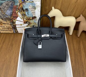 Birkin 25 Bag in Black leather