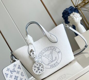 Blossom PM Mahina Leather White/Blue Bag