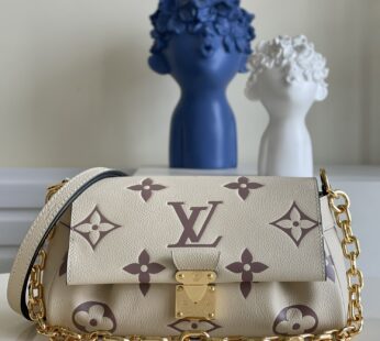 Favorite Bicolor Monogram Empreinte Leather Cream/Dove Bag