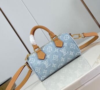 Nano Speedy Other Monogram Canvas Sky Blue Nano Bag