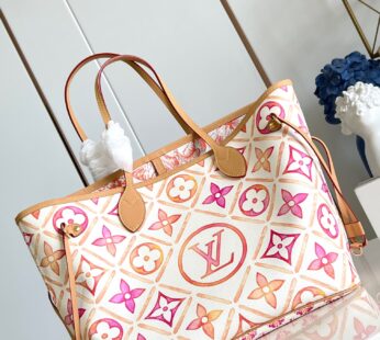 Neverfull MM Other Monogram Canvas Coral Bag