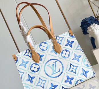 OnTheGo MM Other Monogram Canvas Lagoon Blue Bag