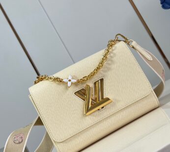 Twist MM Epi Leather Quartz White Bag