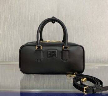 Arcadie Leather Bag Large Wide Black