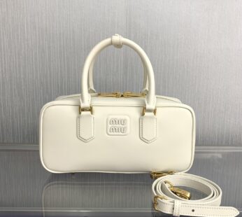 Arcadie Leather Bag Large Wide Chalk White