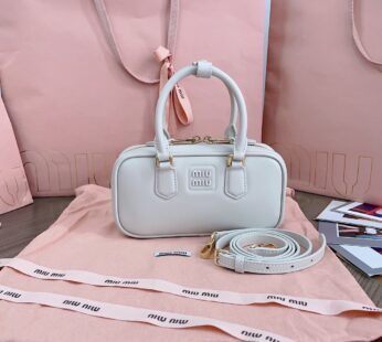 Arcadie Leather Mini Bag Chalk White