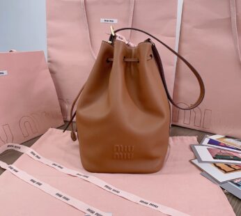 Leather Bucket Bag Cognac