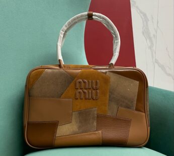 Leather Patchwork Beau Bag Cognac