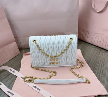 Matelasse Nappa Leather Mini Bag White