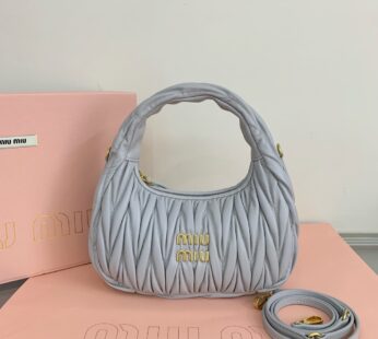 Wander Matelasse Nappa Leather Hobo S Bag Pearl Gray