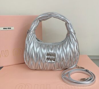 Wander Matelasse Nappa Leather Hobo S Bag Silver