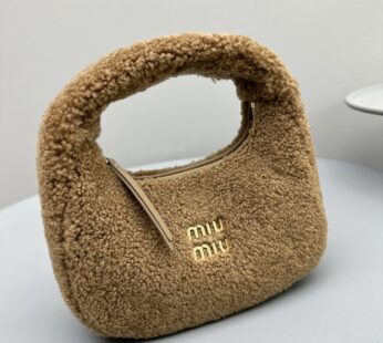 Wander Shearling Hobo Bag Caramel