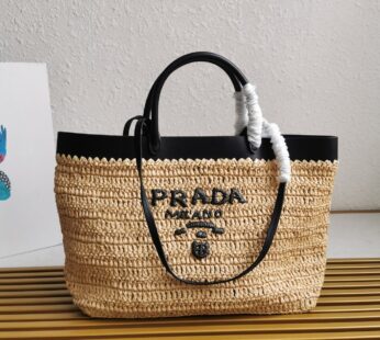 Medium Crochet And Leather Tote Bag