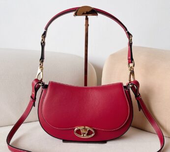 Garavani Ohval Small Shoulder Bag In Nappa Rosso Valentino