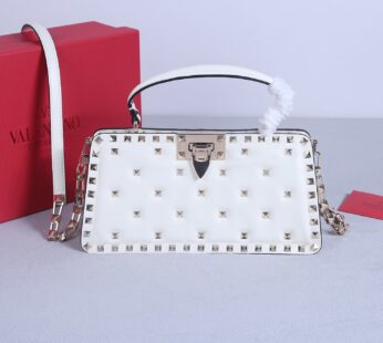 Garavani Rockstud Leather Top Handle Bag