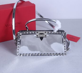 Garavani Rockstud Leather Top Handle Bag