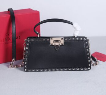 Garavani Rockstud Leather Top Handle Bag