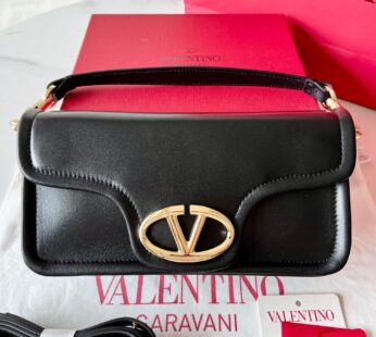 Garavani Vlogo 1960 Nappa Leather Shoulder Bag Black