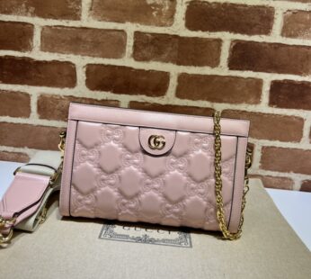 GG Matelassé Small Shoulder Bag Pink GG Matelassé Leather