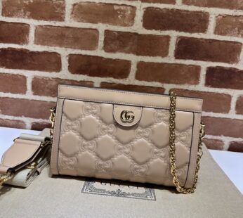 GG Matelassé Small Shoulder Bag Rose Beige GG Matelassé Leather