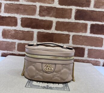 GG Matelassé Top Handle Mini Bag Rose Beige GG Matelassé Leather