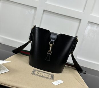 Mini Bucket Shoulder Bag Black Leather