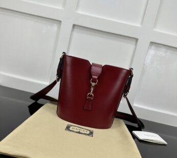 Mini Bucket Shoulder Bag Gucci Rosso Ancora Leather