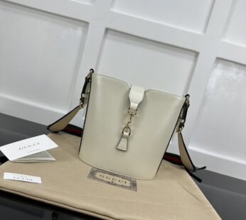 Mini Bucket Shoulder Bag Ivory Leather