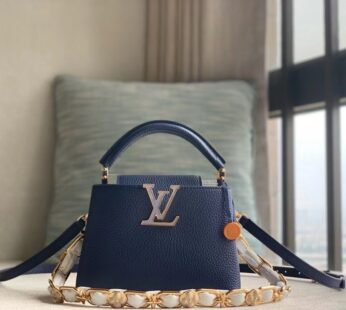 Capucines Mini Navy Blue Capucines Bag