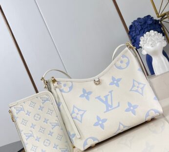 CarryAll PM Bicolor Monogram Empreinte Leather Latte/Candy Blue Bag