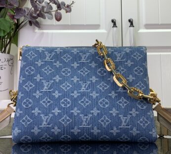 Coussin PM  Monogram Canvas Denim Navy Blue Bag