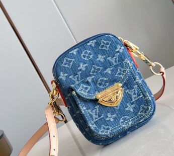 Fairfax Pochette Monogram Denim Blue Nano Bag