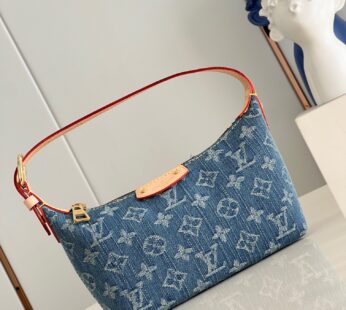 Hills Pochette Monogram Denim Blue Nano Bag