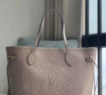 Neverfull MM Monogram Empreinte Leather Tourterelle Gray Bag