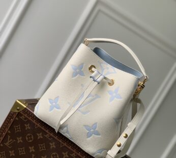 Néonoé BB Bicolor Monogram Empreinte Leather Latte/Candy Blue Shoulder Bag